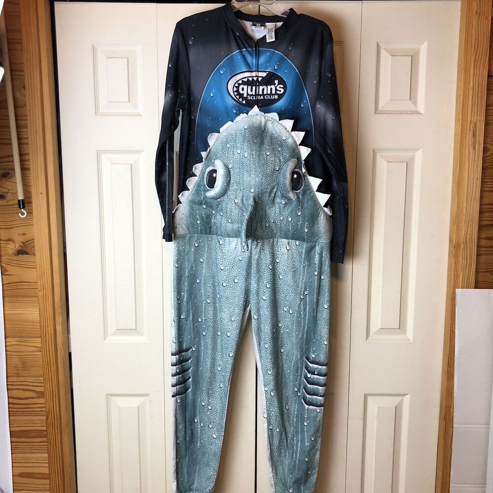 Briefly Stated Size S Shark Eats Man Costume Union Suit Quinn's Scuba Club Adult